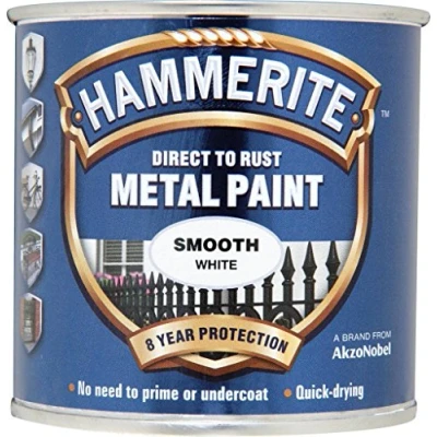 Image of Hammerite Metal Paint Smooth 250ml White by