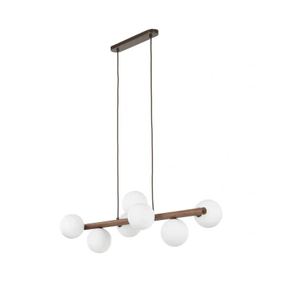 Image of Ester Bar Pendant Ceiling Light Nut Wood 7xG9