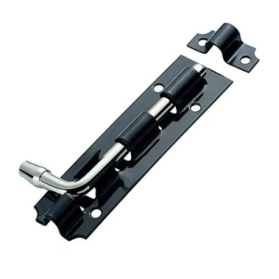 Image of 1Pcs 4&quot; Black Latch Catch Heavy Duty Garden Gate Shed Sliding Door Tower Bolt