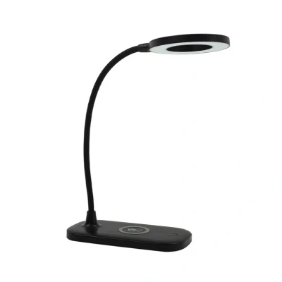 Image of Lindby LED table lamp Siona, black, ABS, charging station