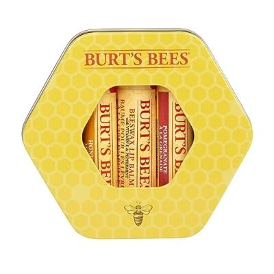 Image of Burt&#039;s Bees Lip Balm Gift Set, Beeswax, Honey &amp; Pomegranate Balms, Trio Tin in Reusable Keepsake Tin, 3x4.25g