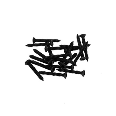 Image of Musiclily Pro 3.0x25mm Strap Button Mounting Screws for Guitar or Bass,Black (Set of 20)