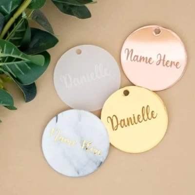Image of Custom Circle Personalised Acrylic Place Settings 6cm