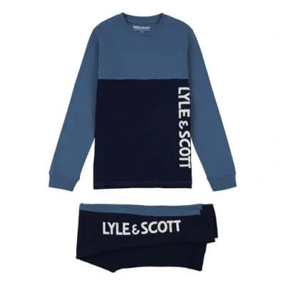 Image of Lyle &amp; Scott Kids Long Sleeve CB Lounge Set China Blue 8 9 Years