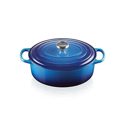 Image of Le Creuset Casserole Oval Signature Azure ø 31 cm / 6.3 Liter