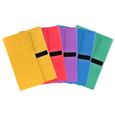 Image of Exacompta Ref. 740E 1 Stretch folder with 3 glossy card flaps, Velcro strap 24x32cm Assorted colours