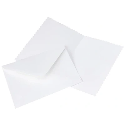 Image of Papermania 5 x 7 inch 300 GSM Scalloped Card Blanks and Envelopes, Pack of 12, White