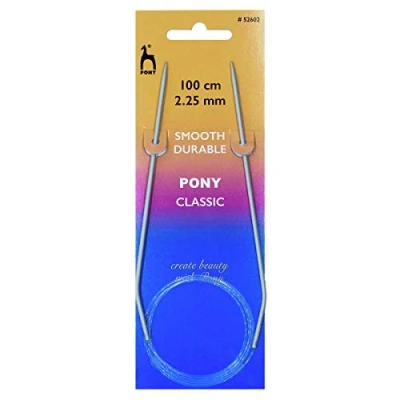 Image of Pony Knitting Pins: Circular: Fixed: Classic: 100cm x 2.25mm
