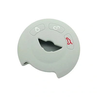 Image of BROVACS Silicone Cover Protector Case Holder Skin Jacket Compatible with MINI Cooper 3 Button Round Smart Remote Key Fob CV9905 Grey