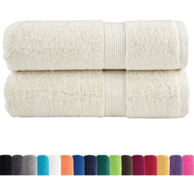 Image of vidaXL Premium Guest Towels SOLUND 2 pcs Cream 30x50 cm 600 gsm