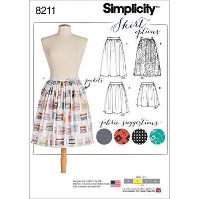 Image of Simplicity Pattern 8211 Misses&#039; Dirndl Skirts in Three Lengths, White,22.00 x 15.00 1.00 cm