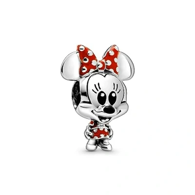Image of Pandora Disney Minnie sterling silver charm with red and black enamel