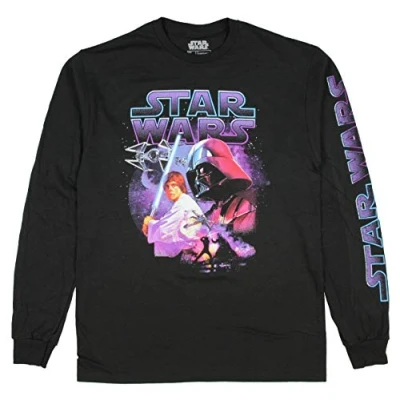 Image of Star Wars Mens&#039; Father and Son Long Sleeve T Shirt (Medium) Black