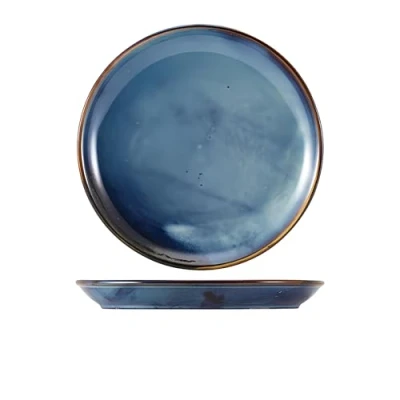 Image of Genware Terra Porcelain, Aqua Blue, Coupe Plate, 275mm, CP PBL27, Pack of 6