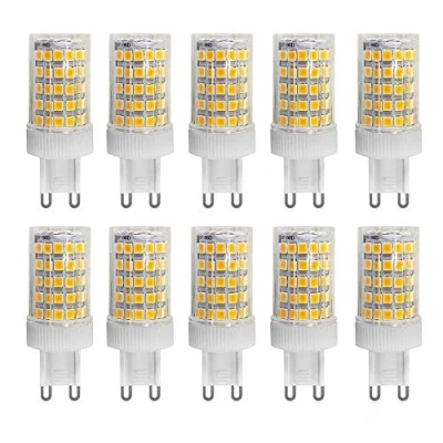 Image of Jiotouhu G9 Led Bulb, 10W Lamps (Equivalent to 100W Halogen Bulbs G9), Warm White 3000K, Flicker Free, 360 Degree Angle, AC 220 240V, Pack of 10
