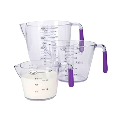 Image of Colourworks Three Piece Measuring Jug Set (200ml/400ml/900ml) Purple