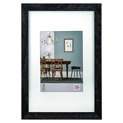Image of walther Design Picture Frame Dark Grey 20 x 30 cm with PassepArtout, Fiorito Wooden EF030D