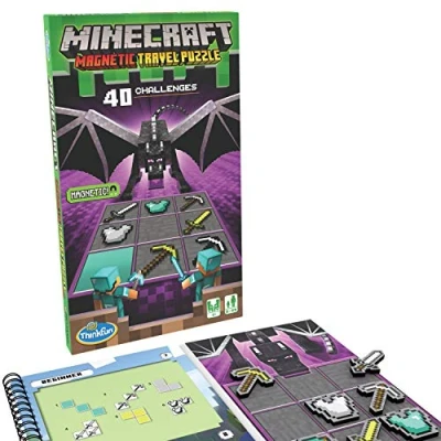 Image of Thinkfun Minecraft Magnetic Travel Puzzle Challenge Logic Brain Game and STEM Toy for Kids Age 8 Years Up Gifts Boys Girls