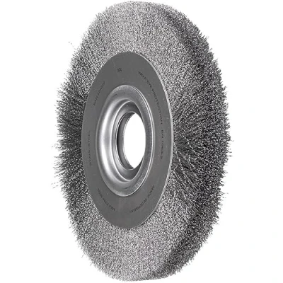 Image of Pferd Wheel Brush Wide Crimped RBU Diameter 250X30XVARIABLE Hole Steel Wire 0.20 Bench Grinder