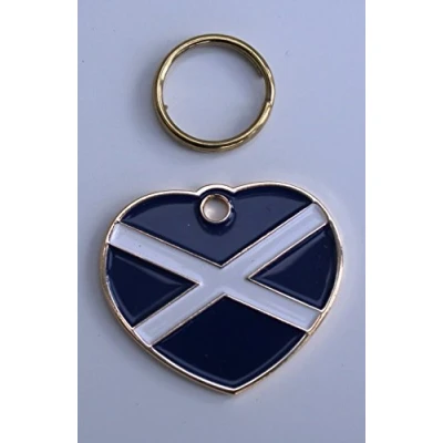 Image of Paradise Pets DOG ID TAG SCOTTISH SALTIRE FLAG DESIGN ENGRAVED FREE TICK GIFT MESSAGE BOX AND ENTER DETAILS FOR ENGRAVING
