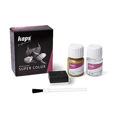 Image of Dye With Primer For Natural And Synthetic Leather Shoes, Kaps Super Color Preparer, 70 Colours, 25ml 0.85 fl. Oz., 406 Old Gold