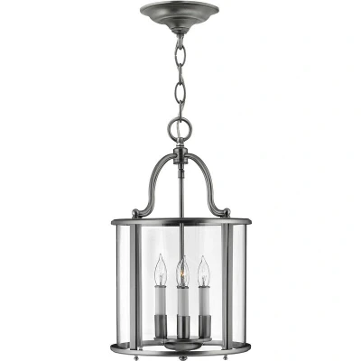 Image of Gentry 4 Light Medium Ceiling Lantern Pendant Pewter, E14