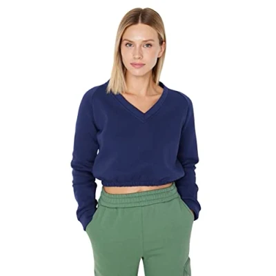 Image of Trendyol Women&#039;s Twoaw23sw00130/Lacivert Sweatshirt, Navy Blue, S UK