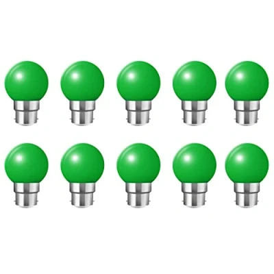 Image of 10x B22 Bayonet Cap LED Coloured Light Bulb Mini Globe Golfball Bulbs for Outdoor Patio Garden Party Christmas(Green)