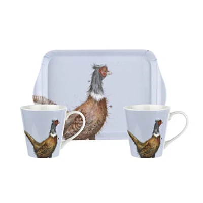 Image of Wrendale Designs Mug &amp; Tray Set Pheasant