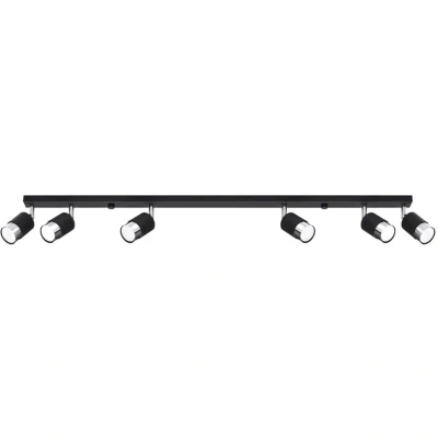 Image of Nero Ceiling Spotlight Bar, Black/Chrome, 6x GU10