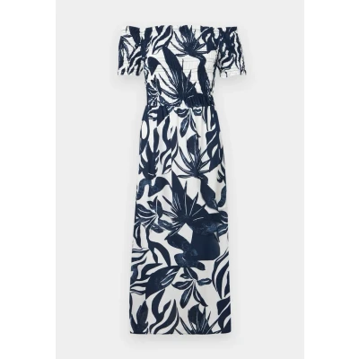 Image of VILA Vilisa OFF Shoulder MIDI Smock Dress Day dress, Women&#039;s, Size: 36, Navy blazer