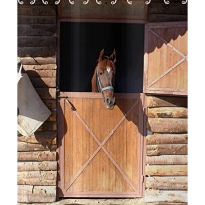 Image of 3D Horse Shower Curtain Farm Animals Curtains Print Bath Waterproof Polyester Fabric Decorative Bathroom Hooks 72Wx79H inch
