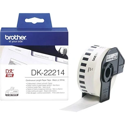 Image of Brother DK 22214 White Roll (1.2 cm x 30.5 m) thermal paper for QL 1050, 1060, 500, 550, 560, 570, 580, 600, 650, 700, 710, 720, 820