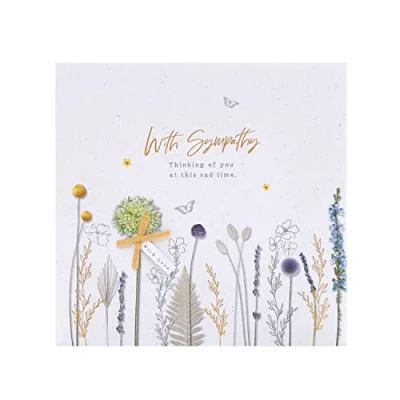 Image of UK Greetings Sympathy/Thinking of You Card For Him/Her/Friend With Envelope Natural Design