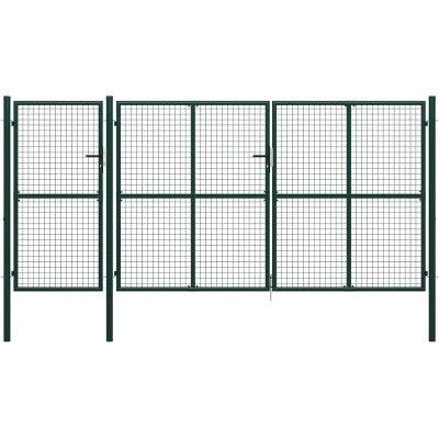 Image of vidaXL Garden Gate Steel 400x150 cm Green