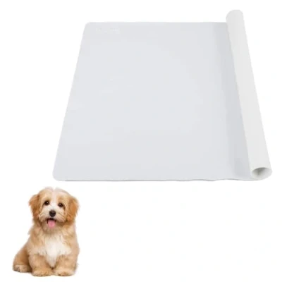 Image of LONGFITE 24&#039;&#039;x20&#039;&#039; (60x50cm) Extra Large Silicone Pet Feeding Mat, Anti slip Bowl Mats, Waterproof Food Mat for Dog and Cat, Nonstick, Nonskid Heat Resistant (Extra Grey)