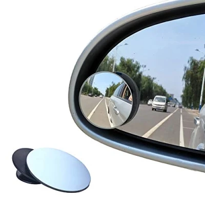 Image of BEEWAY Blind Spot Mirrors, Round Frameless 360 Rotate Sway Adjustable HD Glass Convex Mirror Maximize RearView Universal for Car SUV Trucks Traffic Safety Pack 2