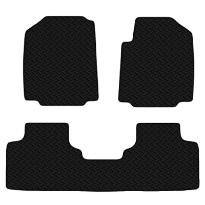 Image of Carsio Car Mats For MG GS 2016+ 3mm 3pc Set Tailored Fit Rubber Floor Mat Complete Accessory Black Custom Fitted Anti Slip Backing, Heavy Duty &amp; Waterproof