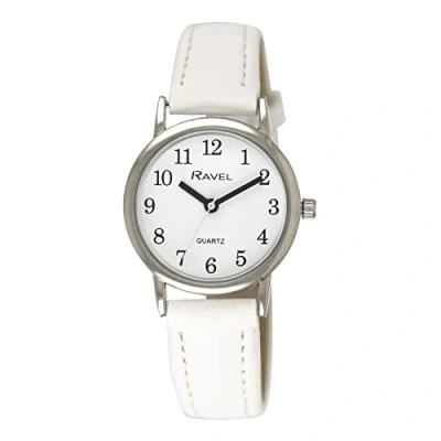Image of Ravel Women&#039;s Pastel Coloured Everyday Watch (27mm case) Analogue Quartz R0137.04.2 White/Silver Tone