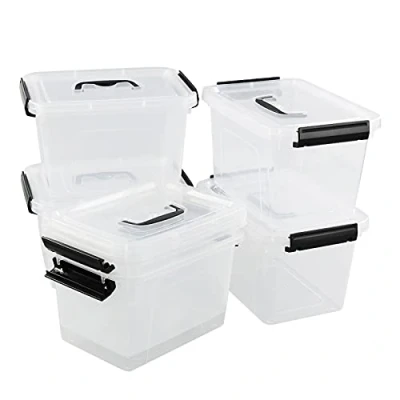 Image of Nesmilers 6 Packs Storage Boxes with Lids, Liter Clear Box