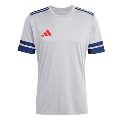 Image of adidas Men&#039;s SQUADRA25 Jersey Short Sleeve, Glory Grey/Team Navy Blue 2/Pure Ruby, XXL