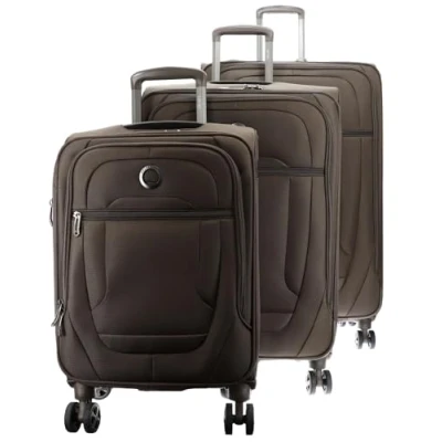 Image of DELSEY PARIS HELIUM DLX Set of 3 Ultra Light Expandable Luggage Soft Suitcases Cabin 55cm Medium Suitcase 71cm Mocha Large Size 83cm Moka