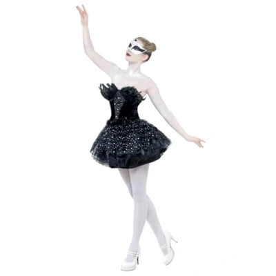 Image of Smiffys Gothic Swan Masquerade Costume, Black with Dress, Halloween Carnival of The Damn Fancy Adult Dress Up Costumes