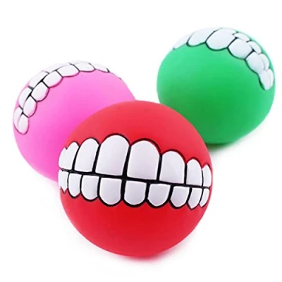 Image of 1pc Funny Pet Dog Puppy Ball Teeth Pvc Chew Toys for Dogs Sound Novelty Playing Training (Random Color)