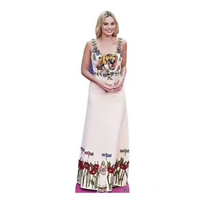 Image of Star Cutouts CS1083 Margot Robbie White Dress Lifesize Cardboard Cutout With Mini