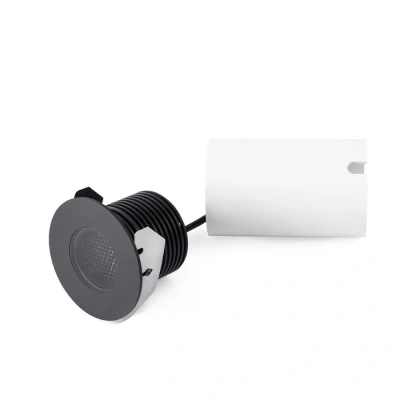 Image of Grund Outdoor Recessed Downlight Ceiling Light Black, LED, IP67