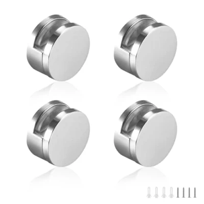 Image of WJUAN 4 Pcs Glass Clamp Bathroom Mirror Clips Zinc Alloy Clip Shelf Support Brackets Holder, Suitable for Bathroom, Living Room, Public Places