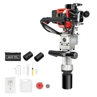 Image of 2 Stroke Petrol Post Driver, 8500RPM Pile T Fence Knocker Jack Hammer Auger Picket Fencing Ramming Thumping Tool Kit