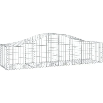 Image of vidaXL Arched Gabion Baskets 10 pcs 200x50x40/60 cm Galvanised Iron