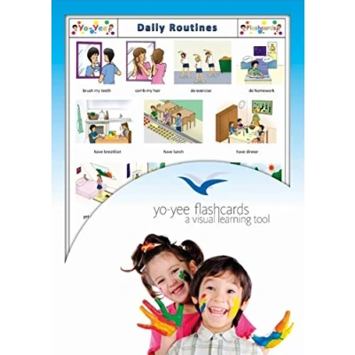 Image of Yo Yee Flashcards Daily Routines Flash Cards English Vocabulary Picture for Toddlers, Kids, Children and Adults